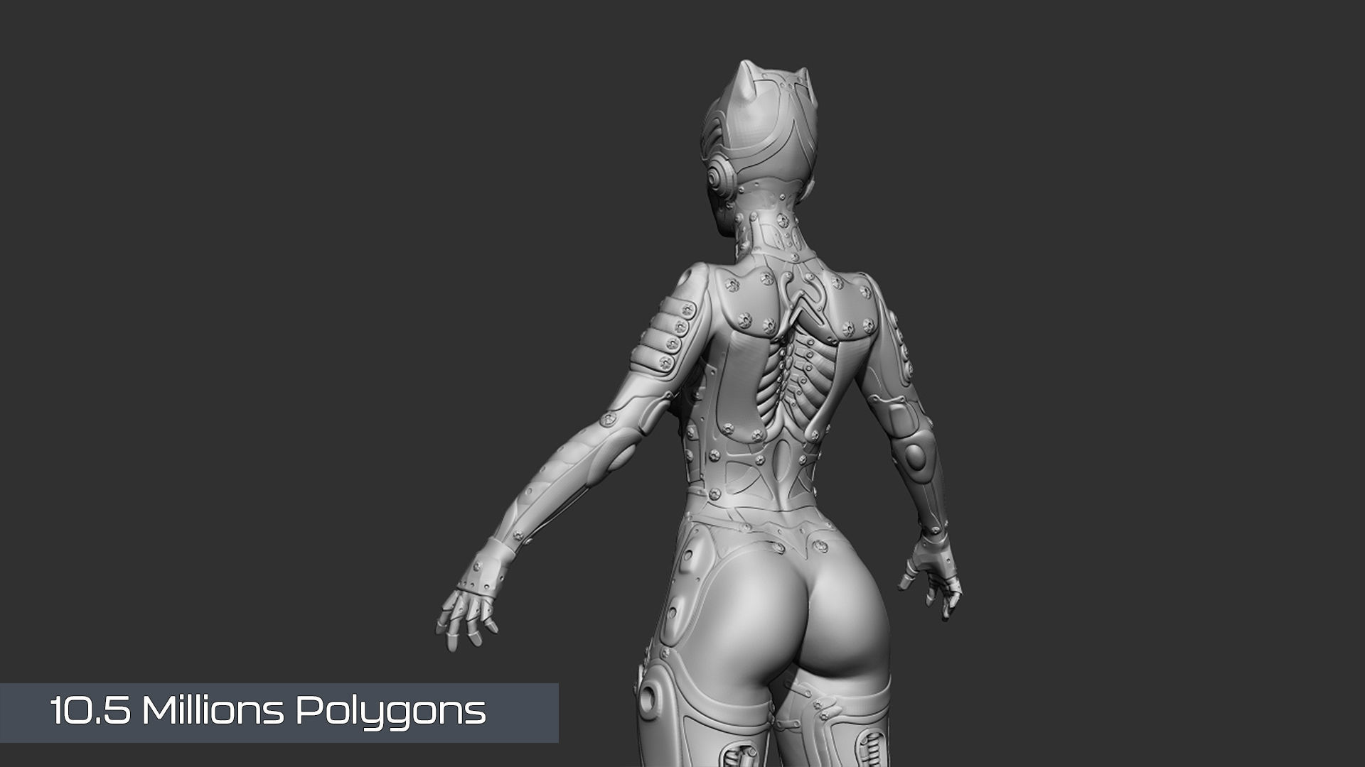 Ghost Fury Sci-Fi Android Cyber Hi-Poly 3D model_4