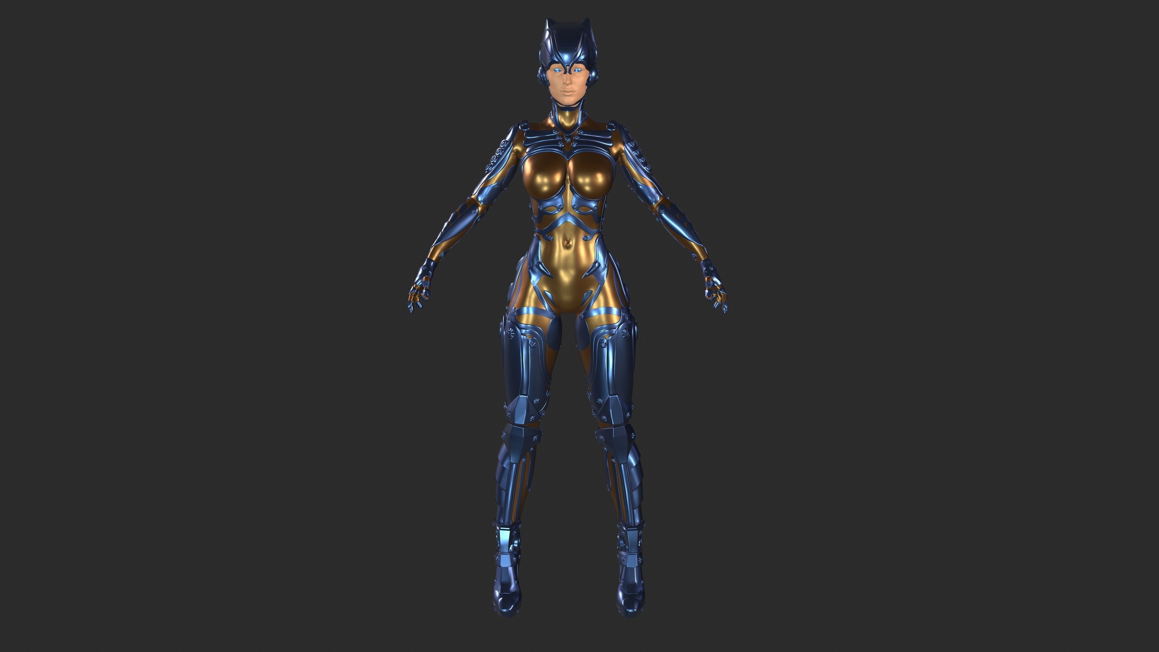 Ghost Fury Sci-Fi Android Cyber Hi-Poly 3D model_12