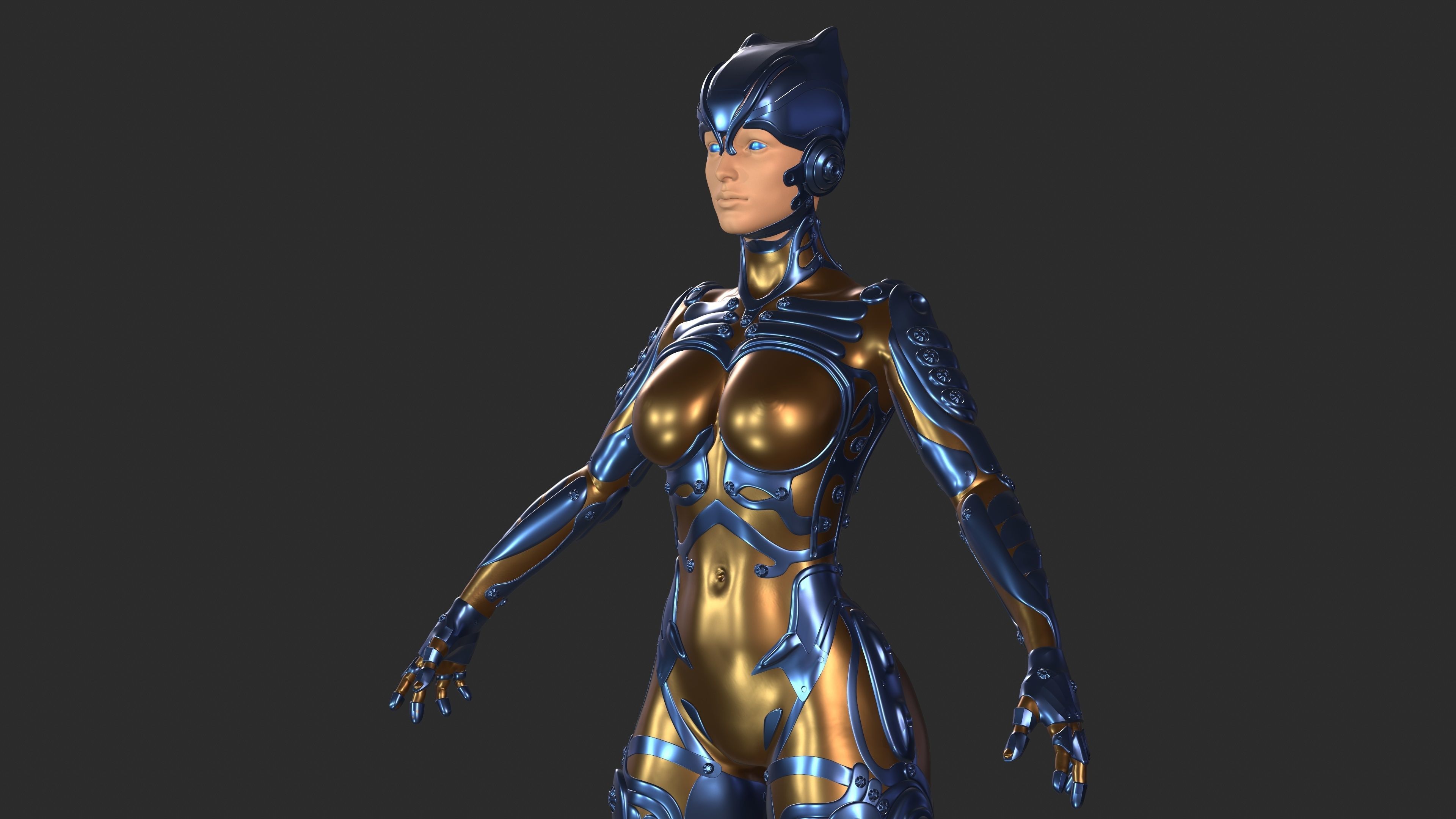 Ghost Fury Sci-Fi Android Cyber Hi-Poly 3D model_24