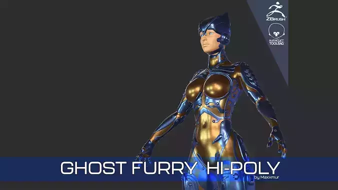 Ghost Fury Sci-Fi Android Cyber Hi-Poly