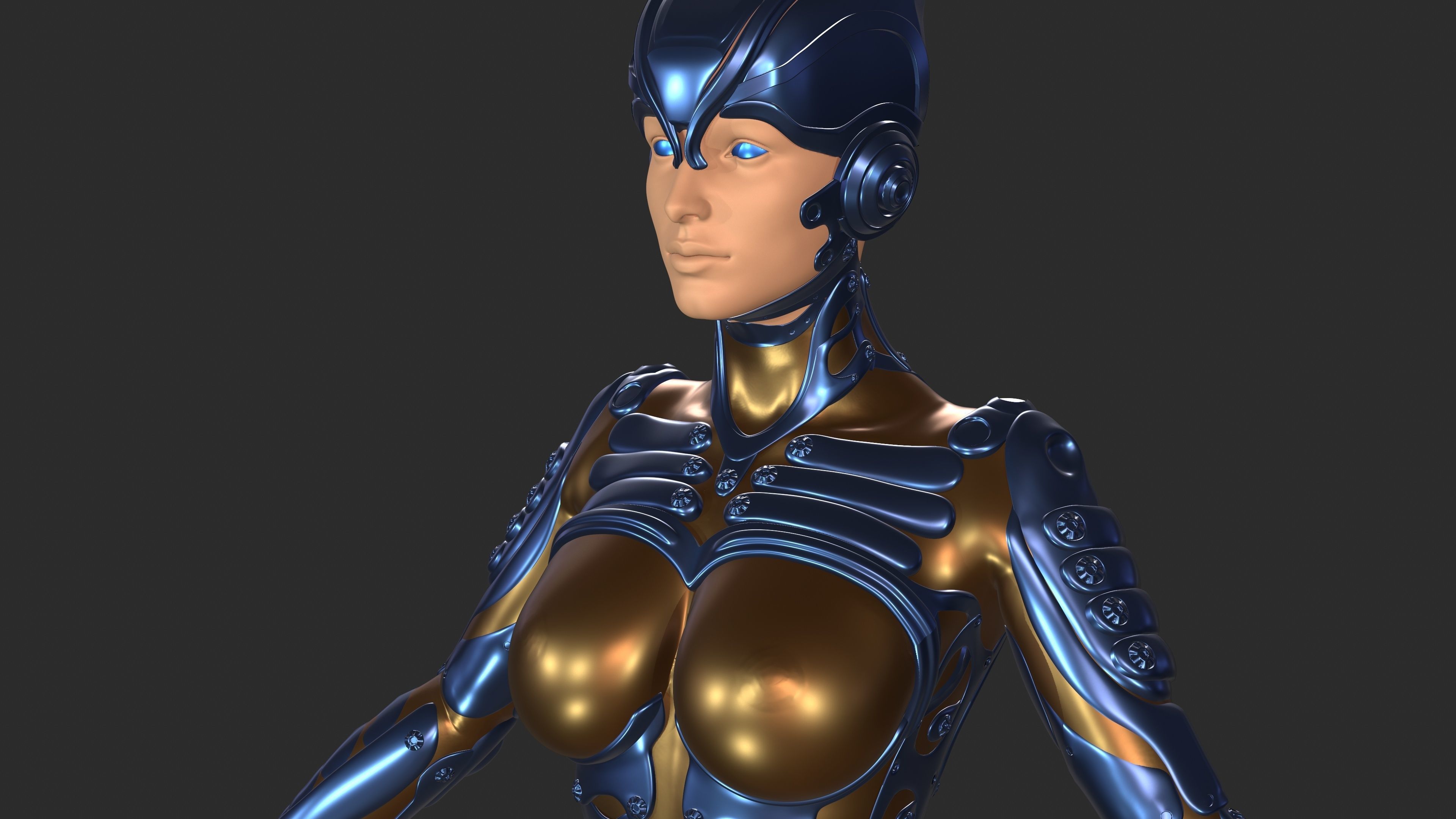 Ghost Fury Sci-Fi Android Cyber Hi-Poly 3D model_19