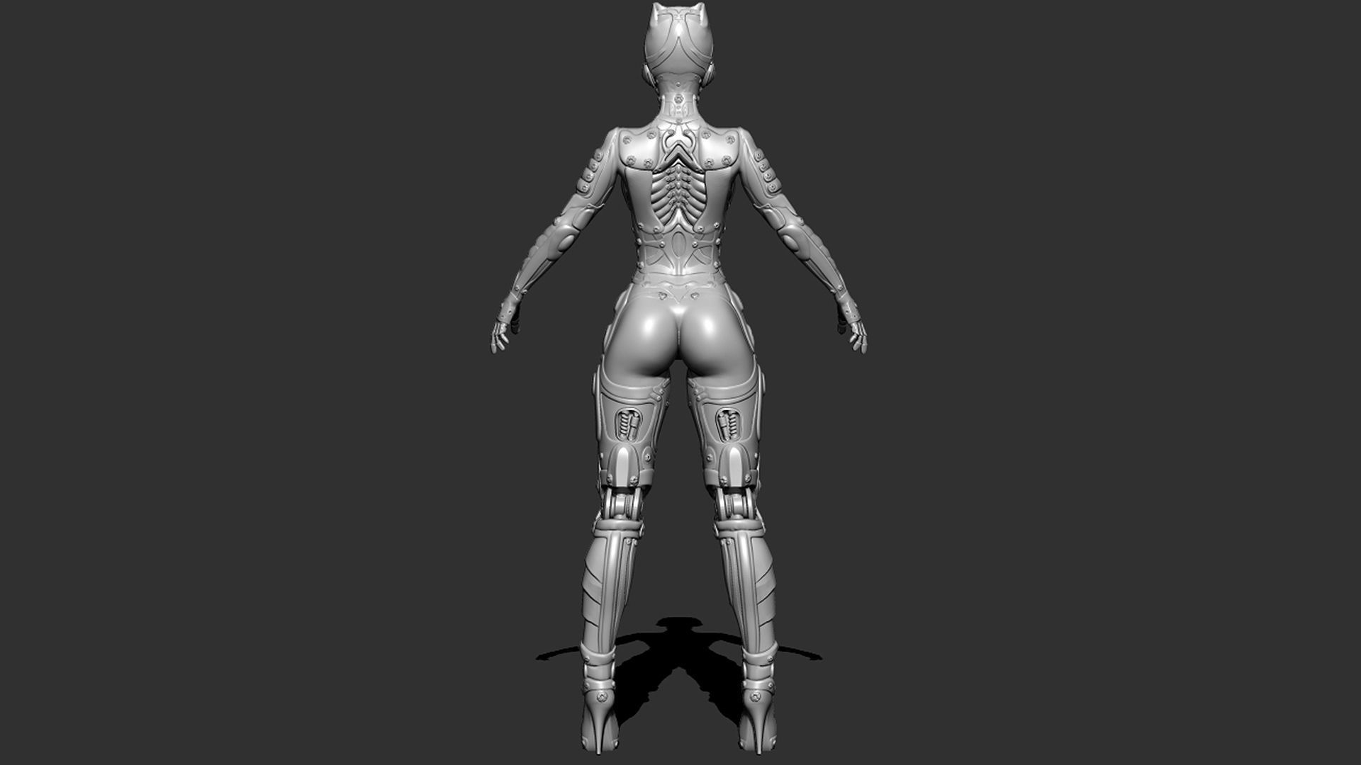 Ghost Fury Sci-Fi Android Cyber Hi-Poly 3D model_7