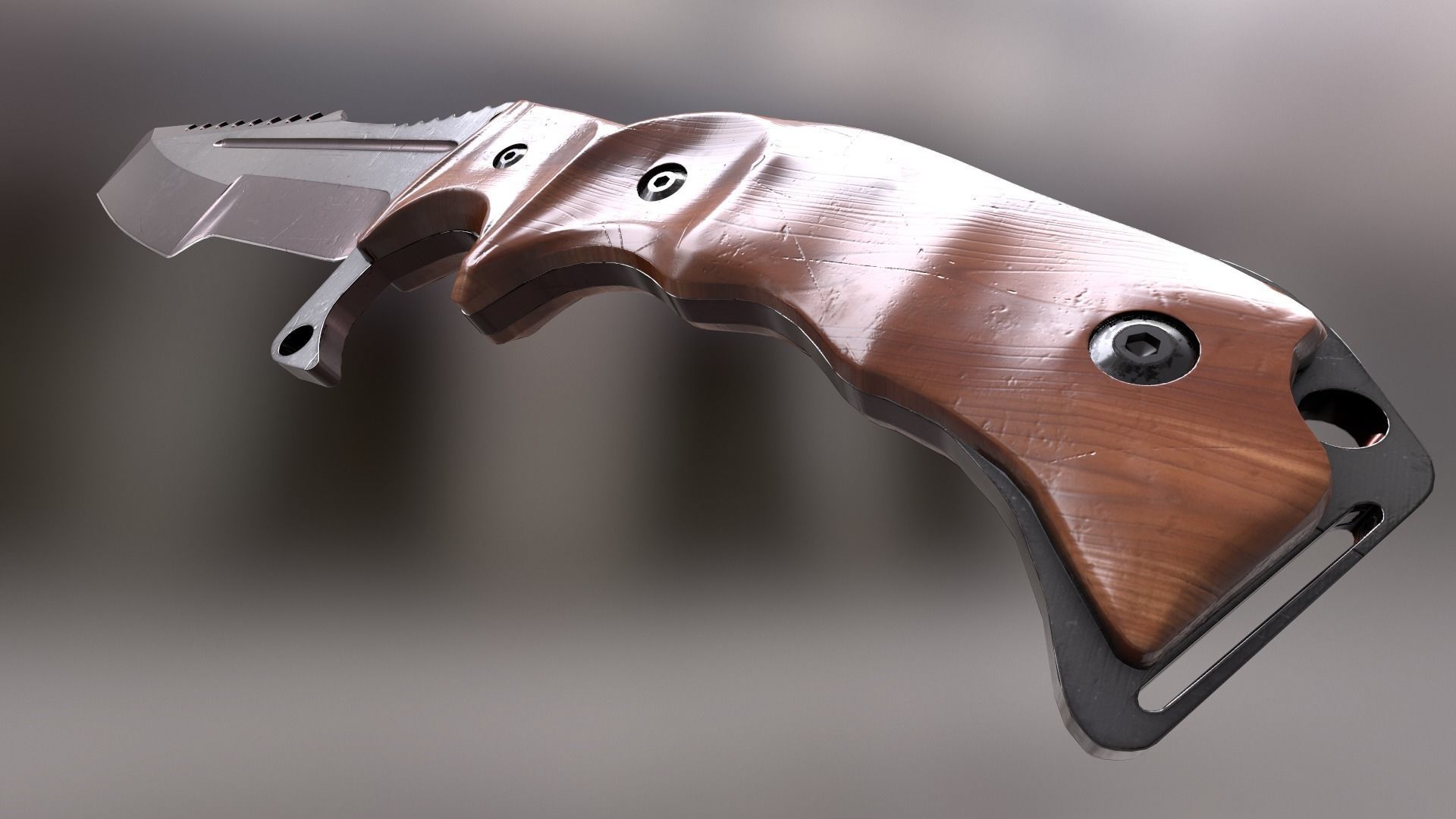 HuntsMan Knife PBR Low-poly 3D model_7