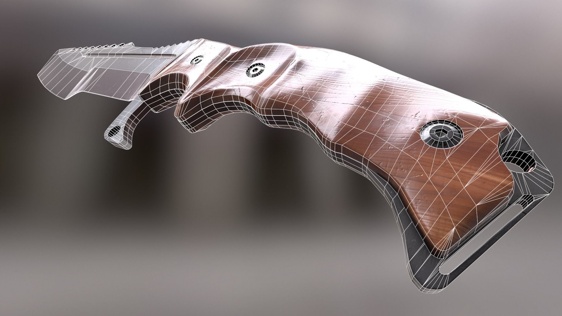 HuntsMan Knife PBR Low-poly 3D model_8