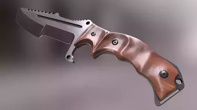 HuntsMan Knife PBR Low-poly 3D model