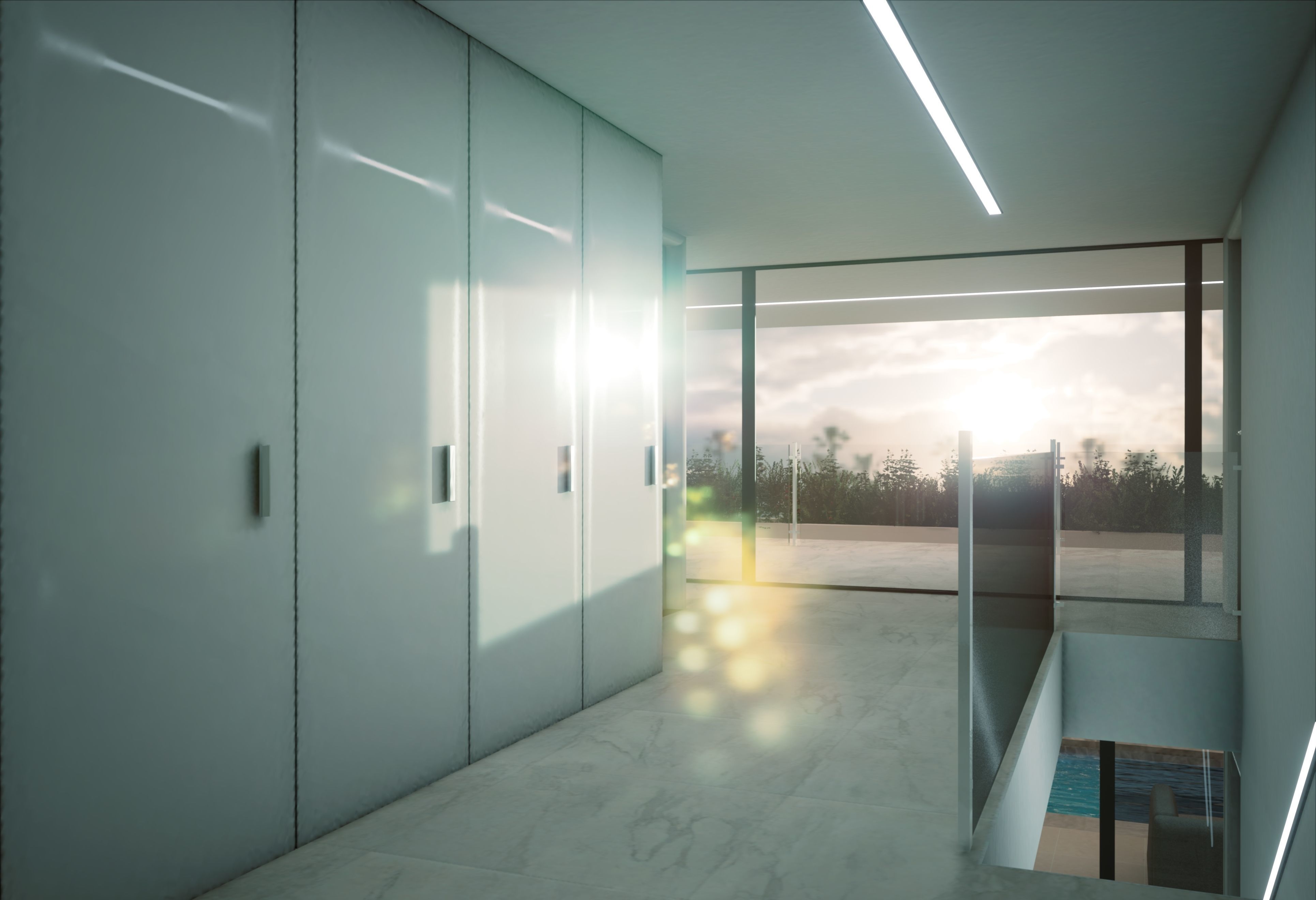 Modern Private House Low-poly 3D model_11