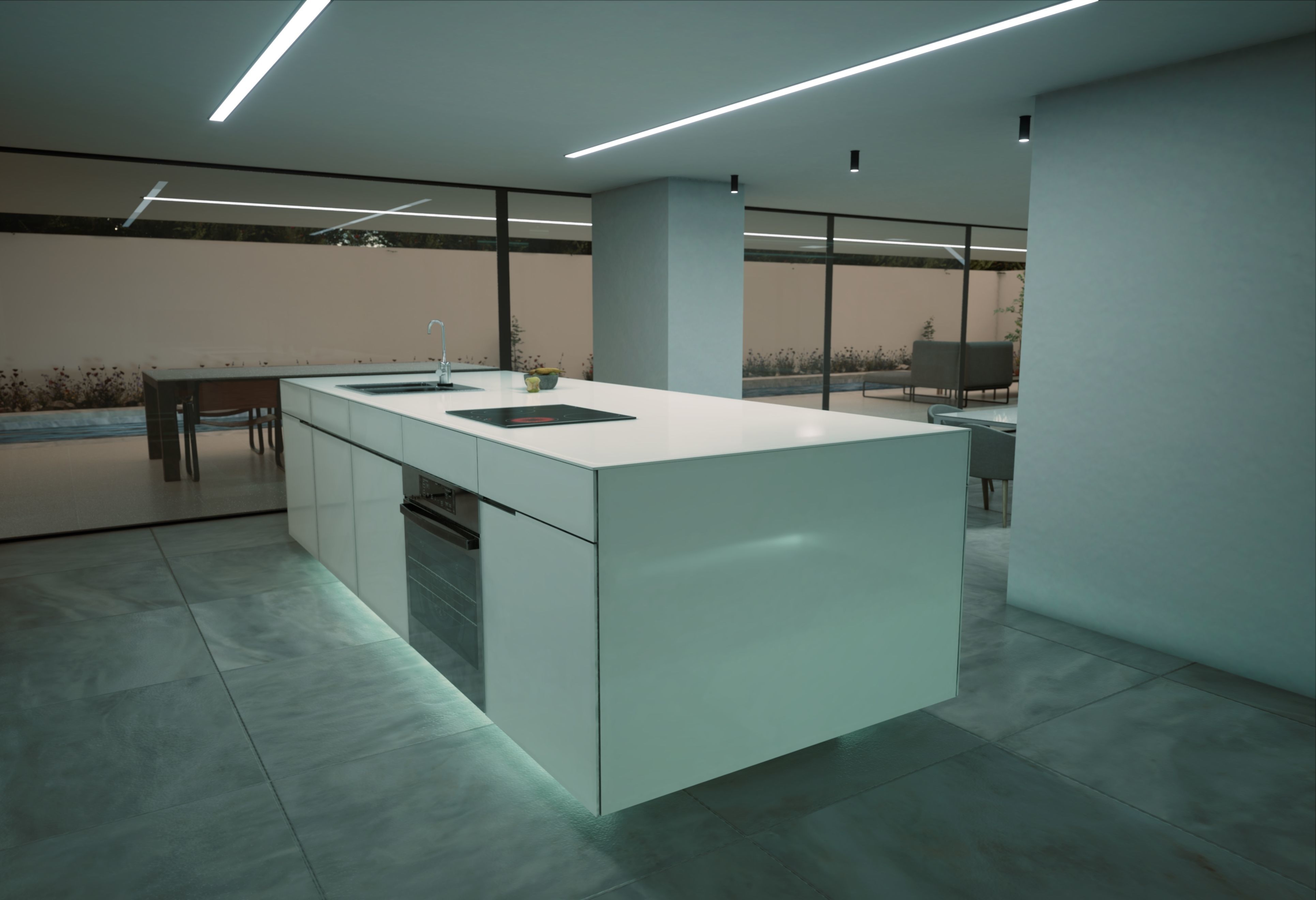 Modern Private House Low-poly 3D model_18