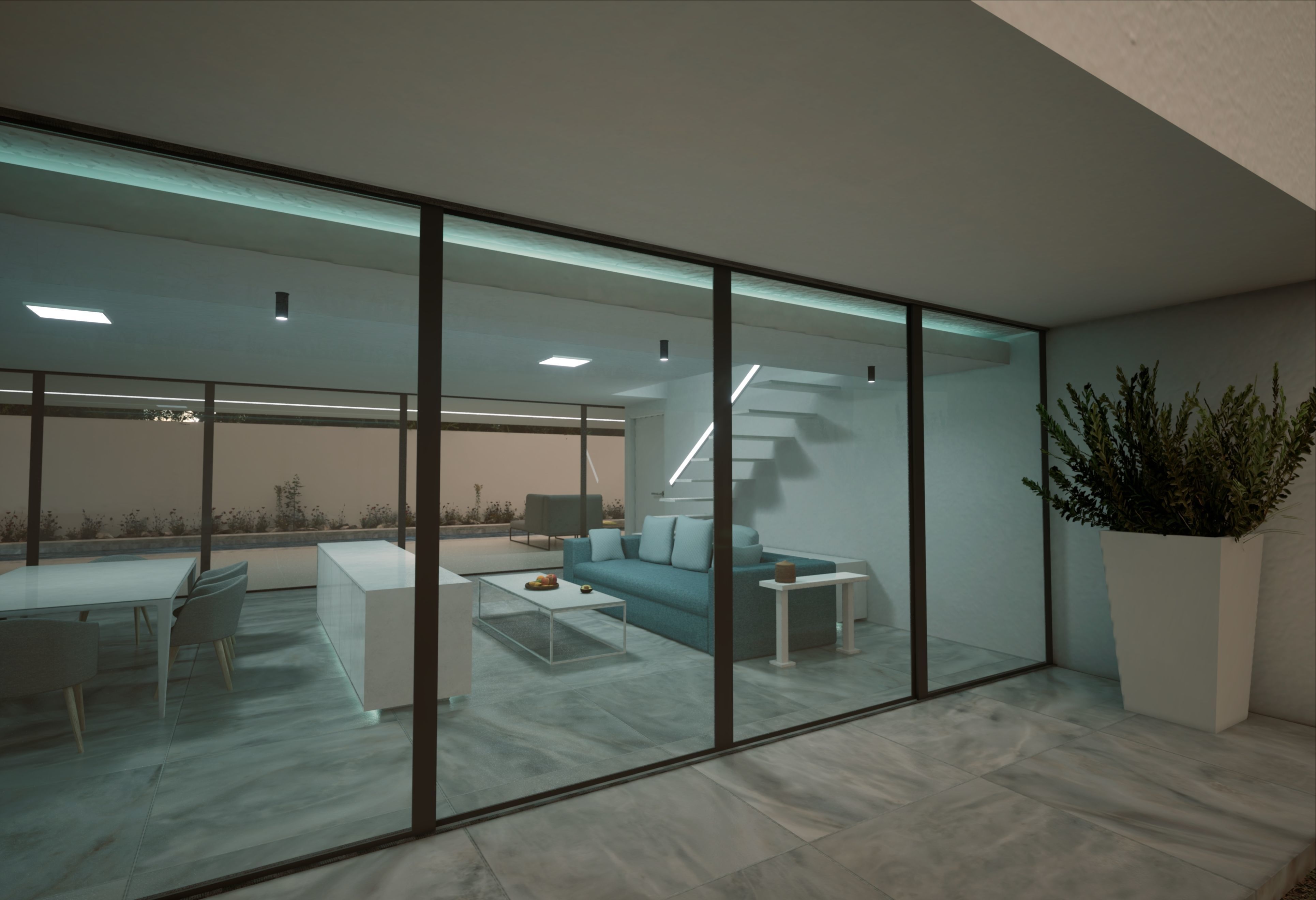 Modern Private House Low-poly 3D model_20