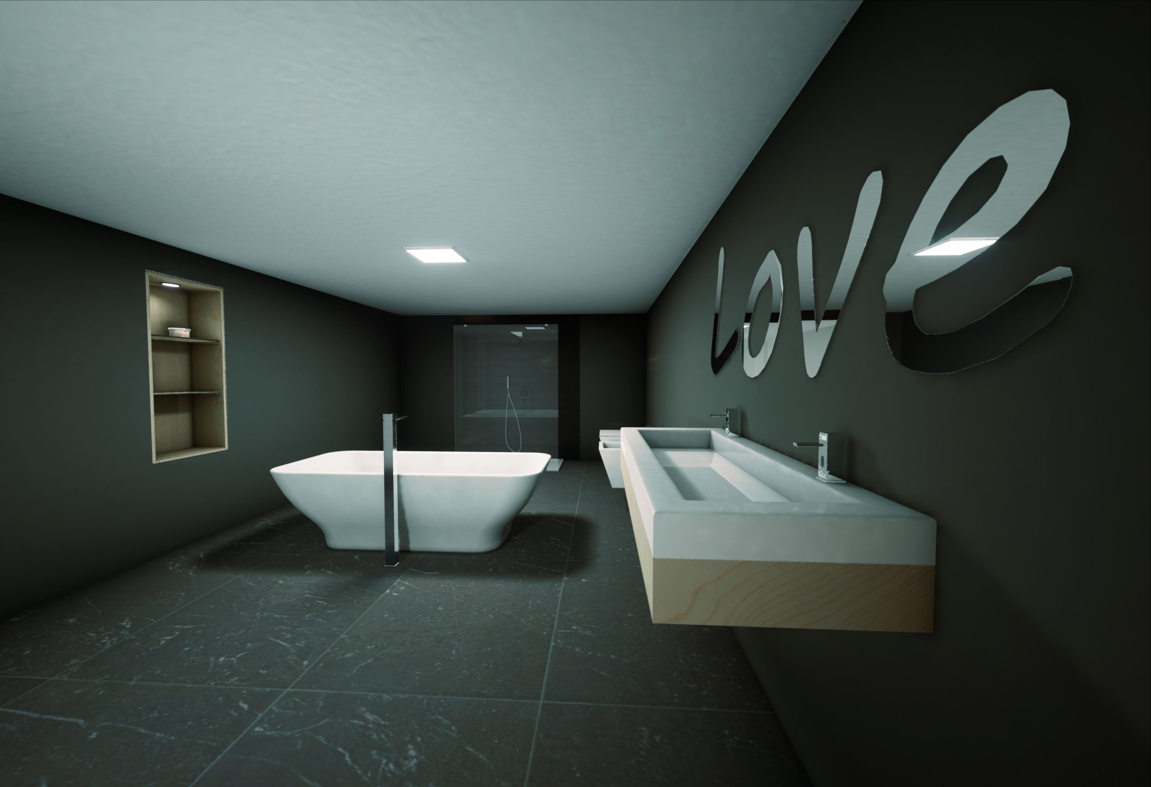 Modern Private House Low-poly 3D model_2