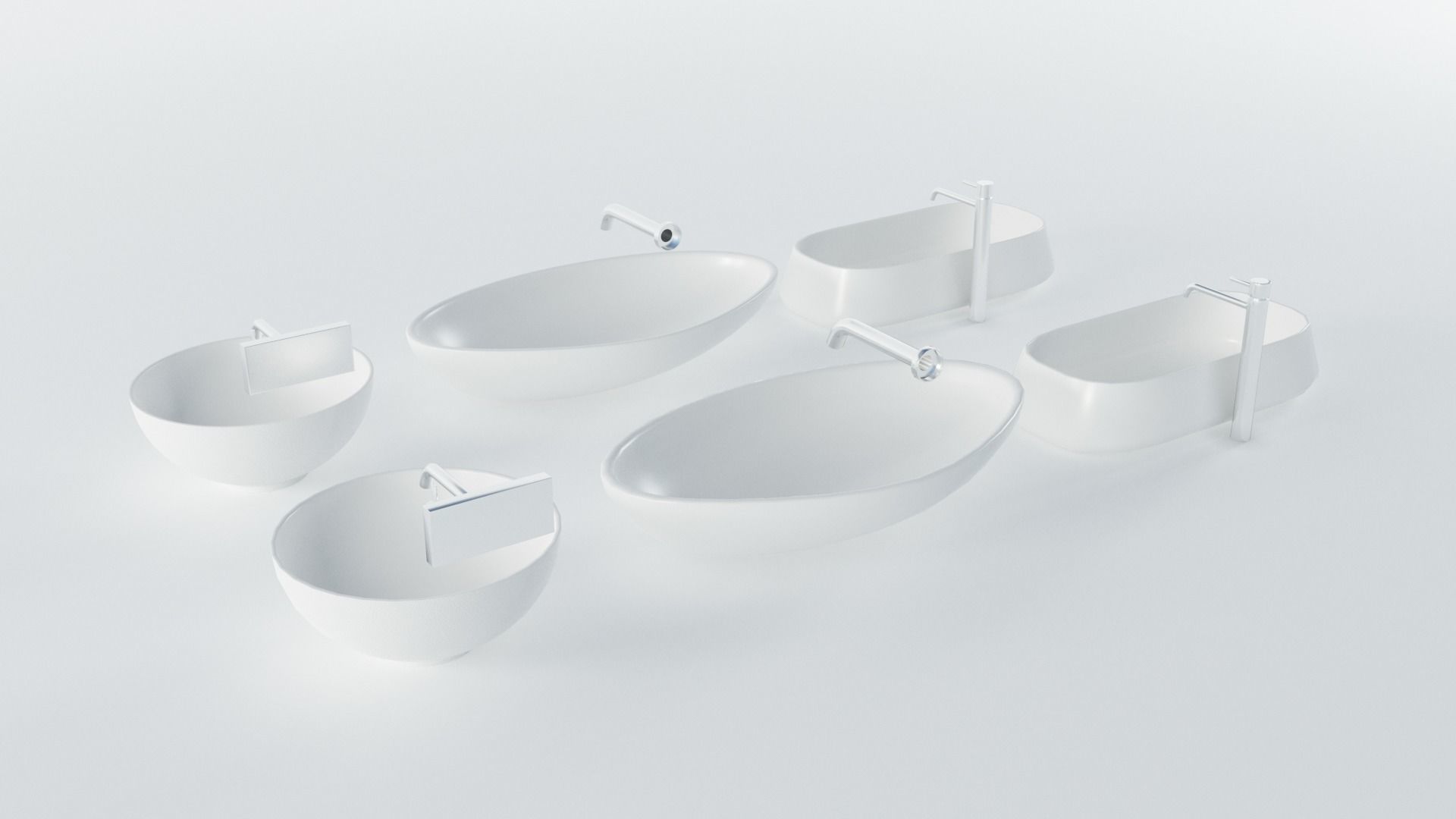 Wash Basins Low-poly 3D model_5