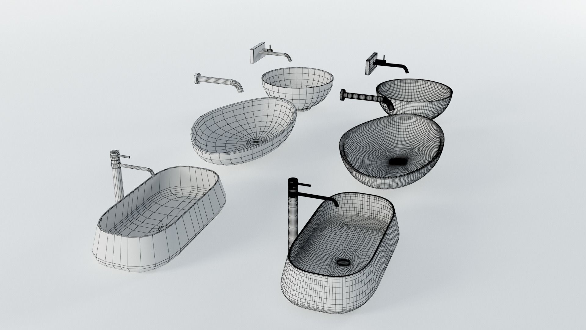 Wash Basins Low-poly 3D model_21