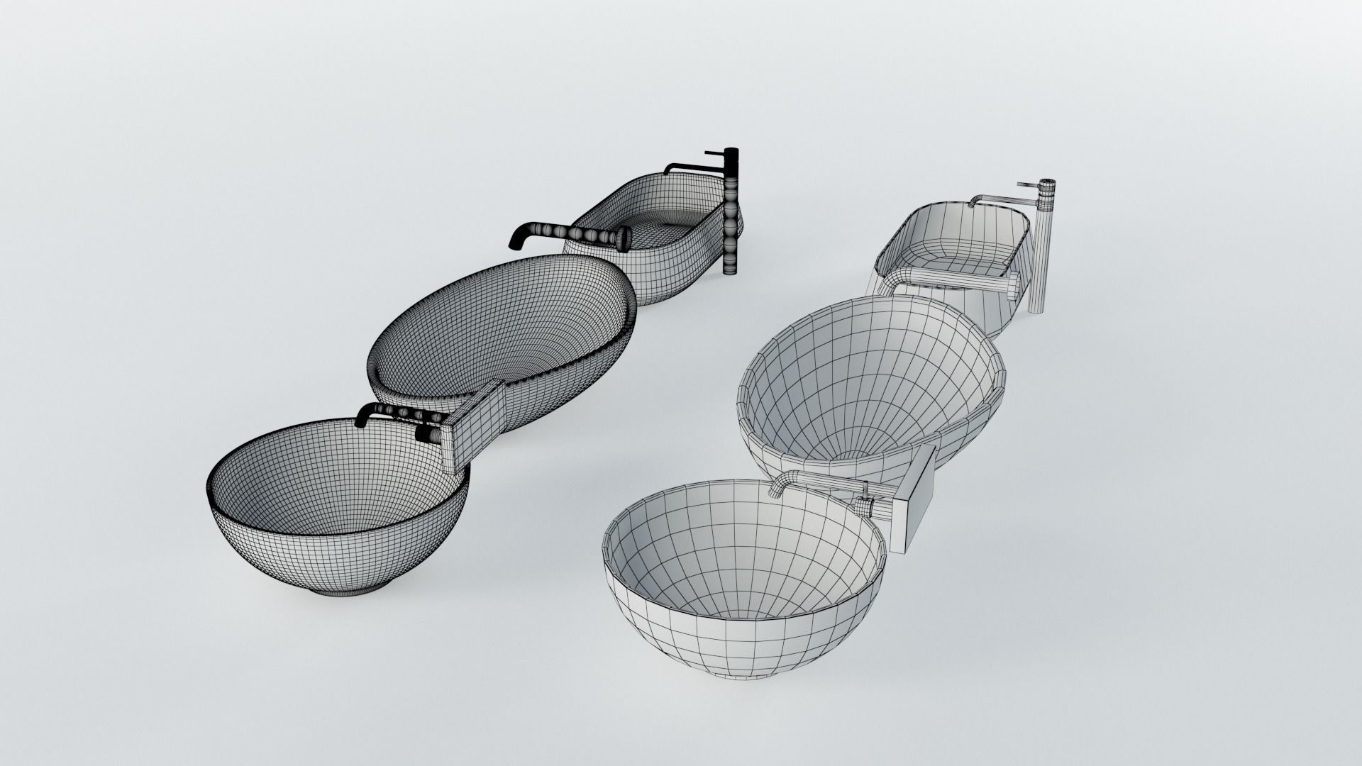 Wash Basins Low-poly 3D model_26