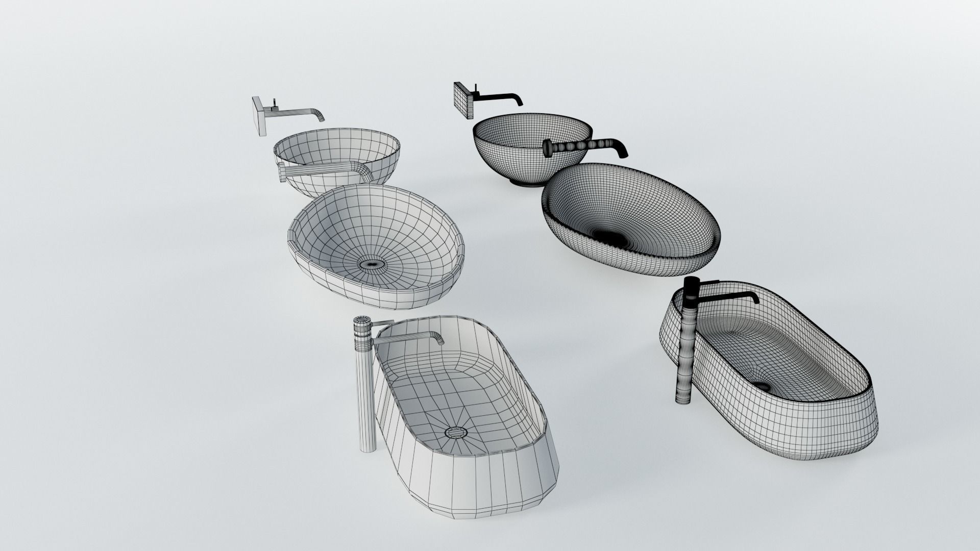Wash Basins Low-poly 3D model_22