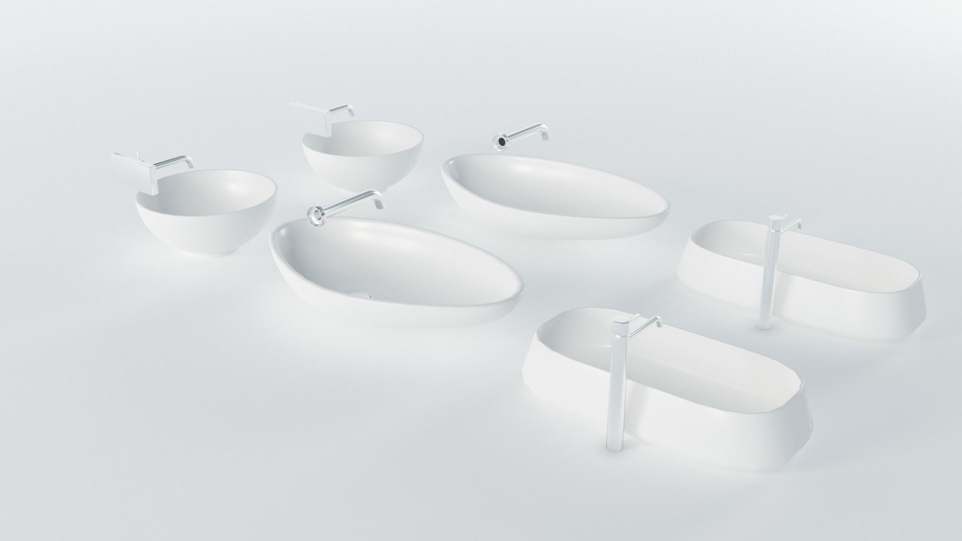 Wash Basins Low-poly 3D model_3