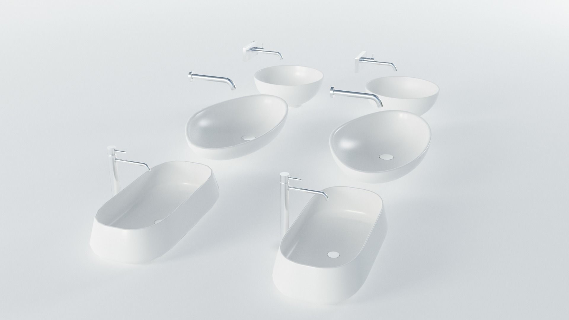 Wash Basins Low-poly 3D model_1