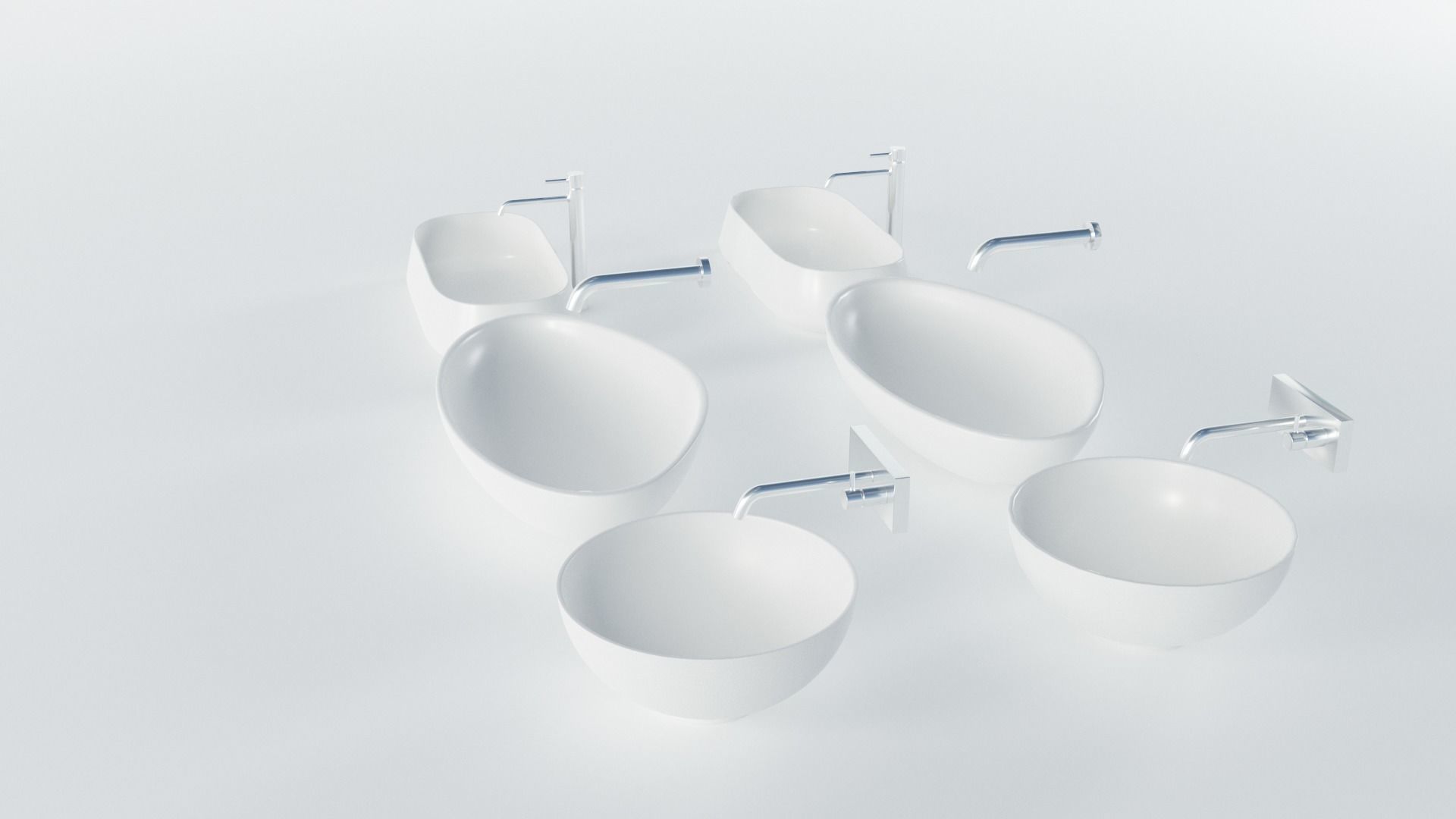 Wash Basins Low-poly 3D model_7