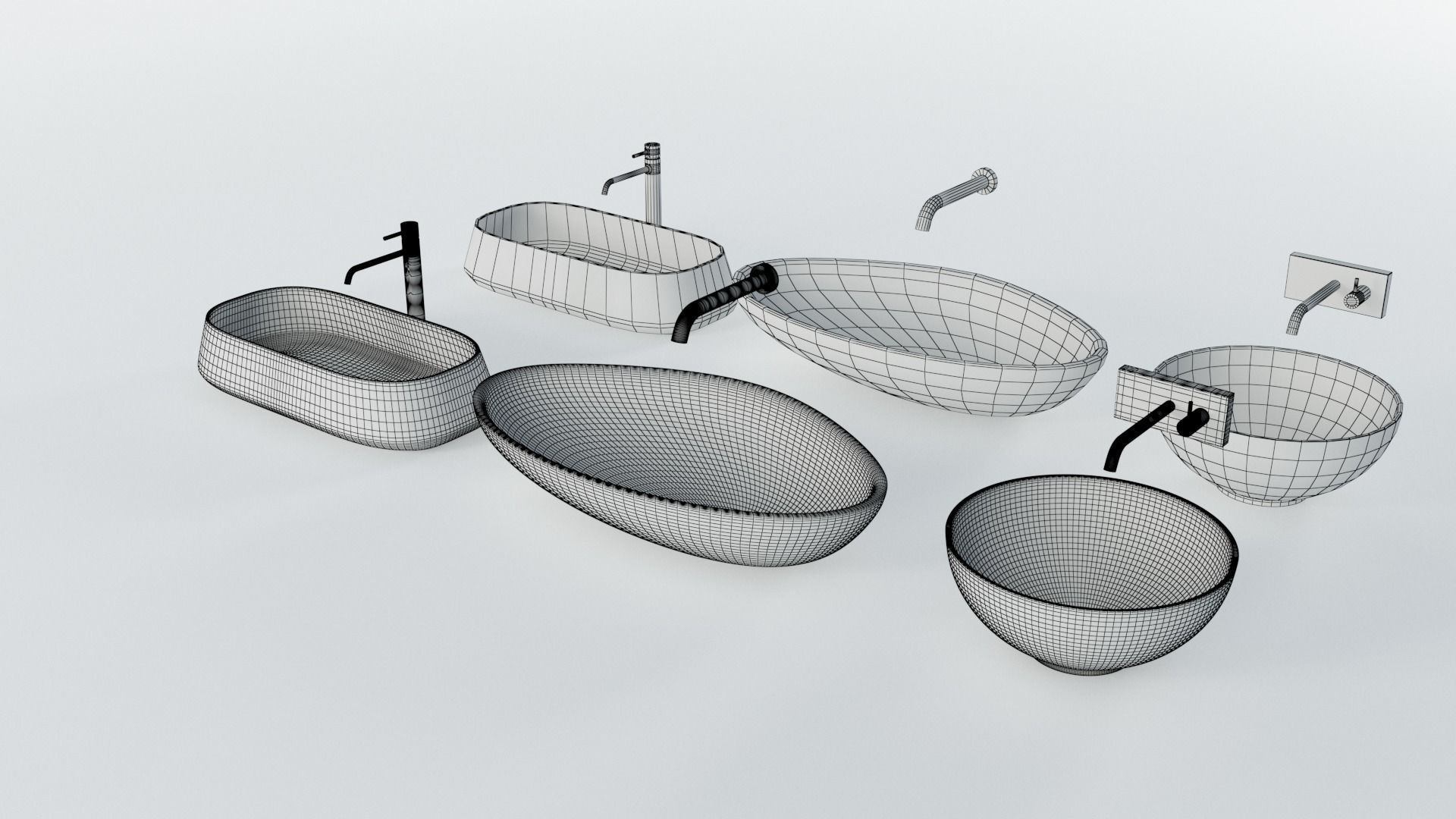 Wash Basins Low-poly 3D model_28