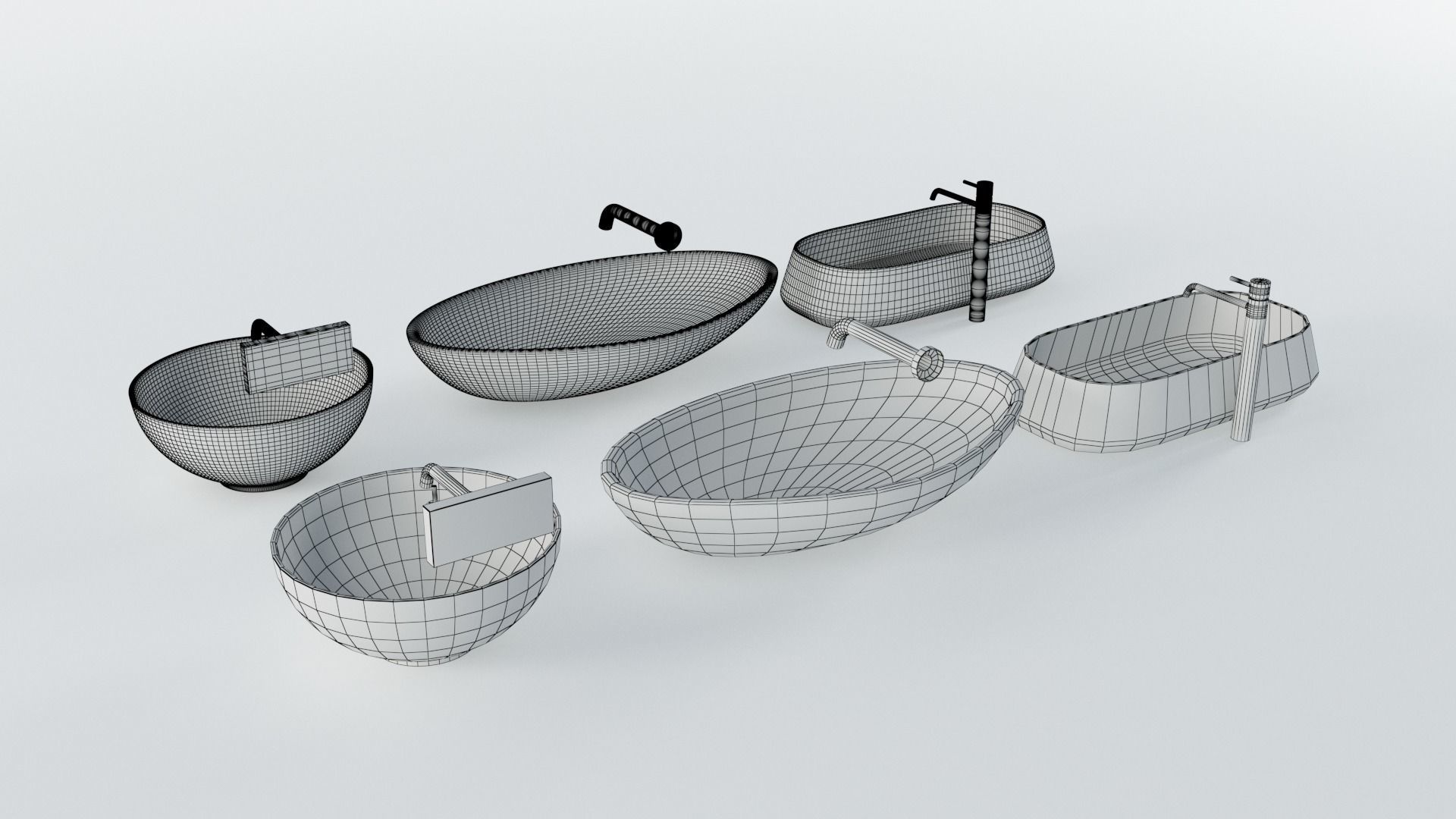 Wash Basins Low-poly 3D model_25
