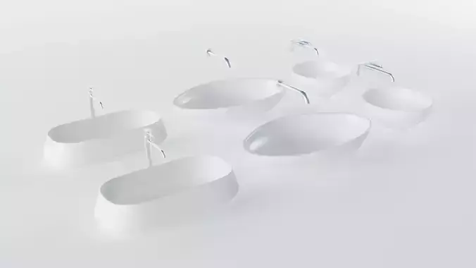 Wash Basins Low-poly 3D model