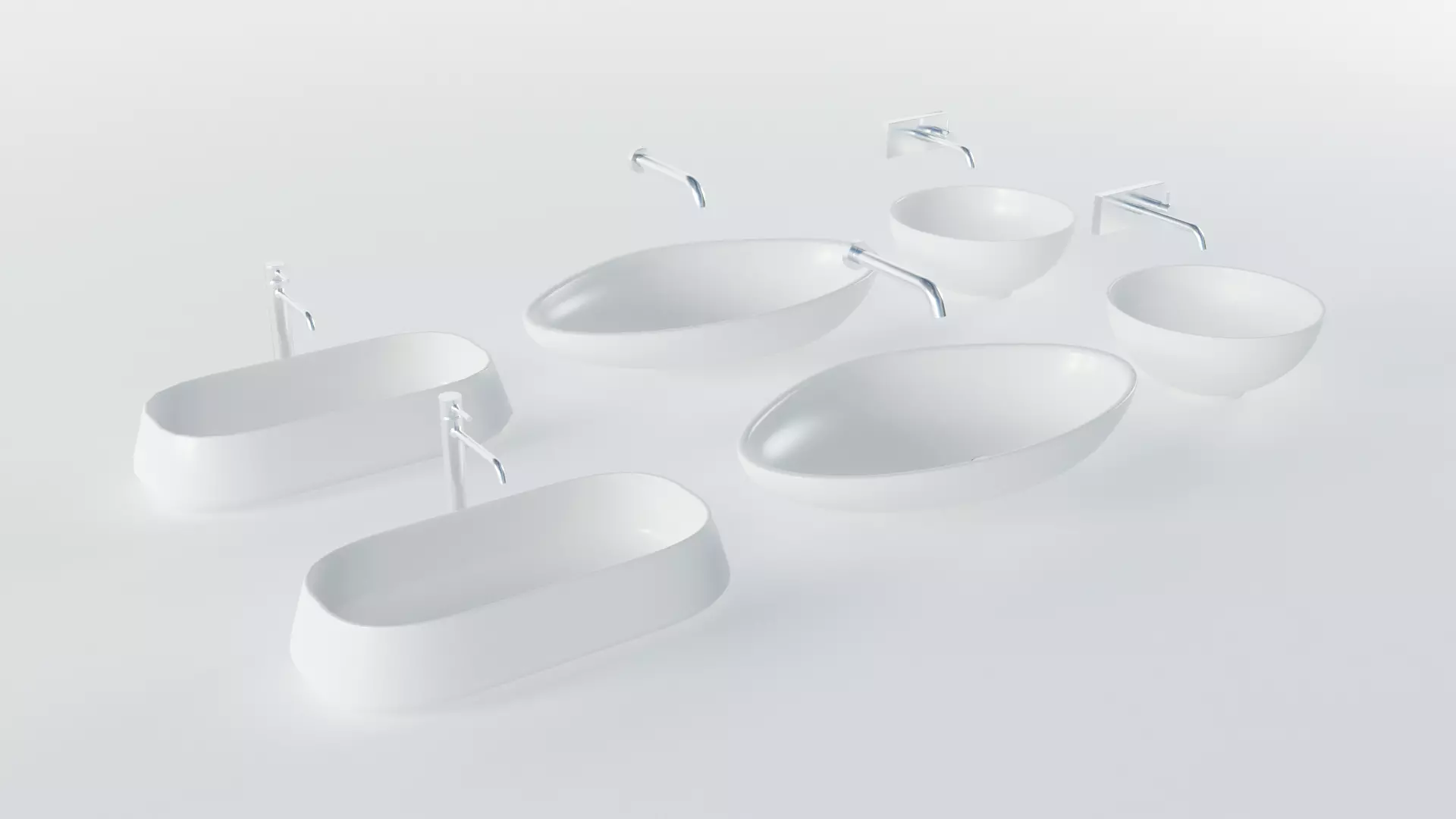 Wash Basins Low-poly 3D model_0