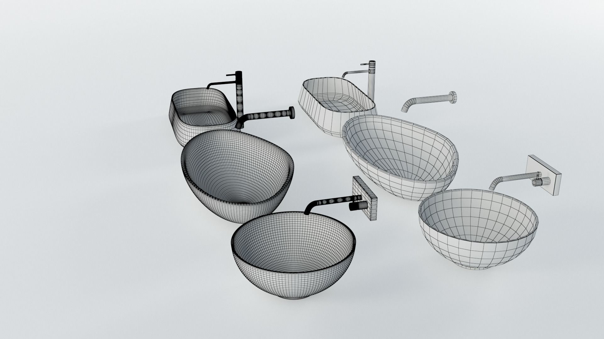 Wash Basins Low-poly 3D model_27