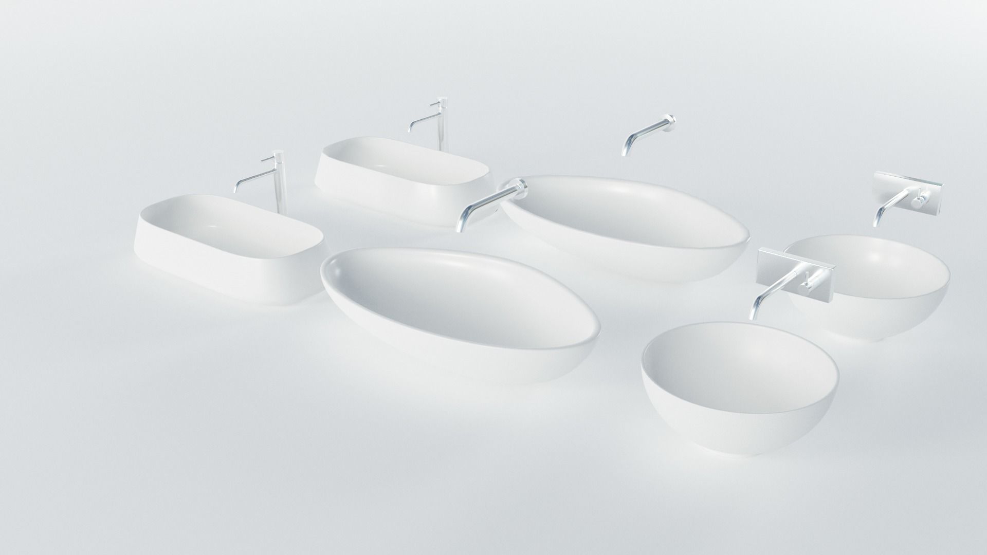 Wash Basins Low-poly 3D model_8