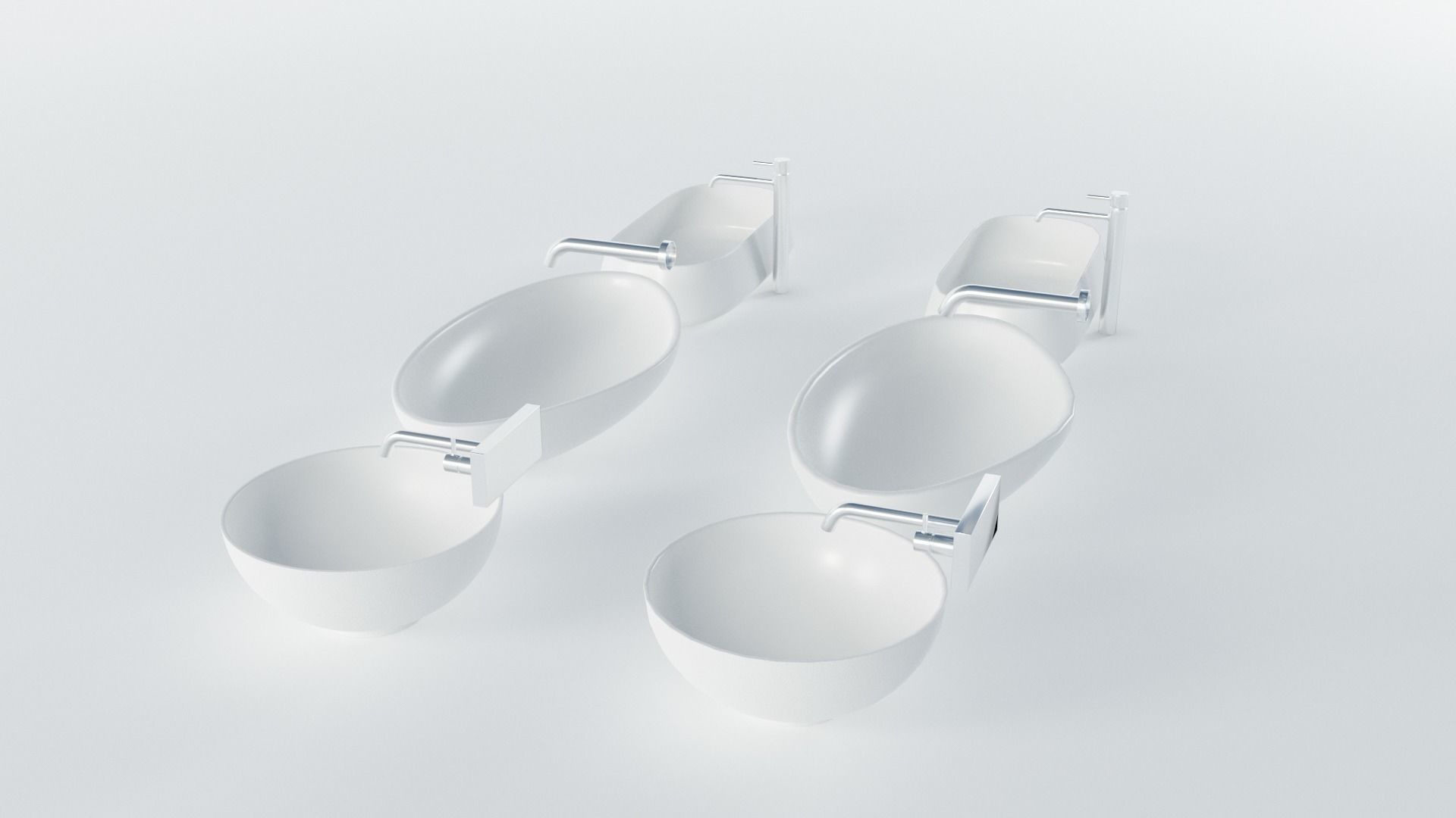 Wash Basins Low-poly 3D model_6