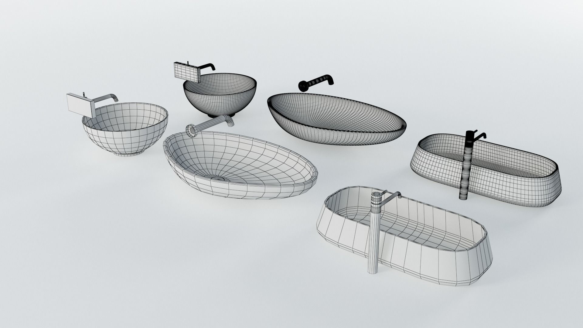 Wash Basins Low-poly 3D model_23