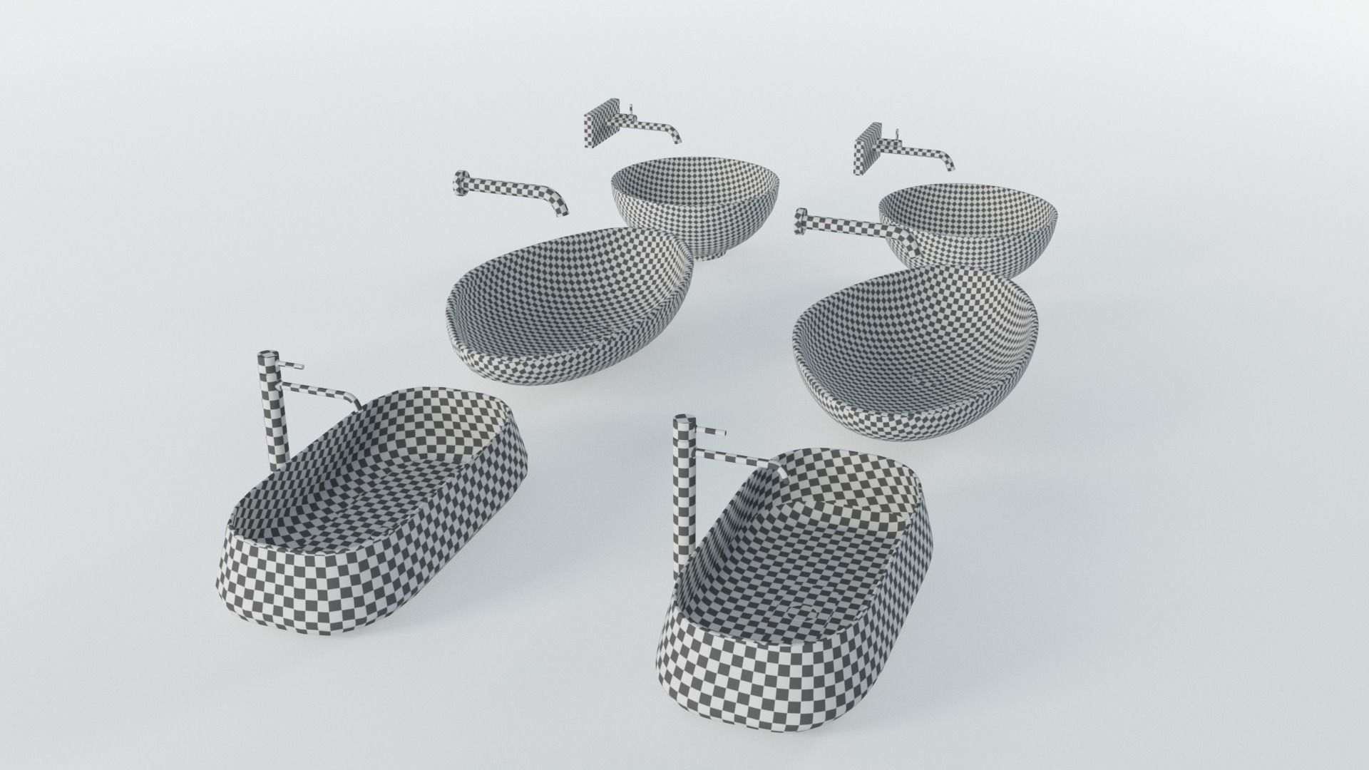 Wash Basins Low-poly 3D model_11