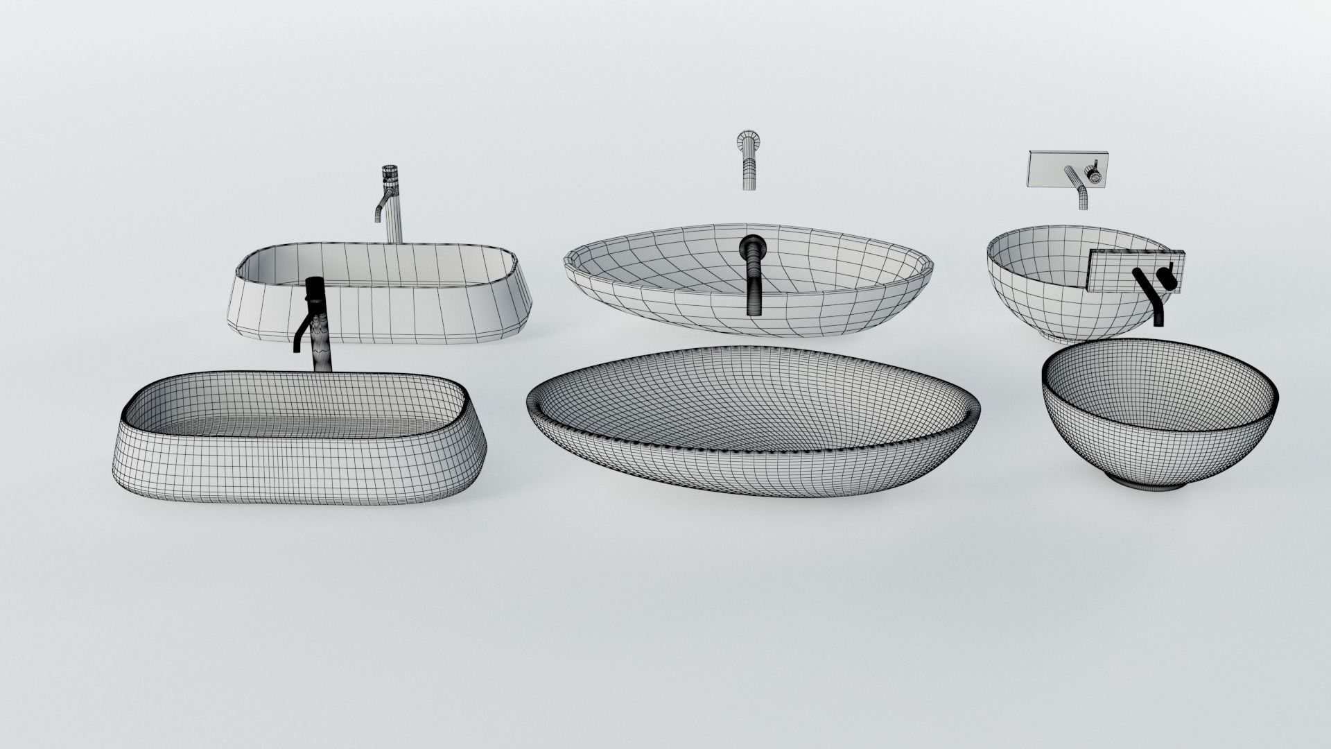 Wash Basins Low-poly 3D model_29