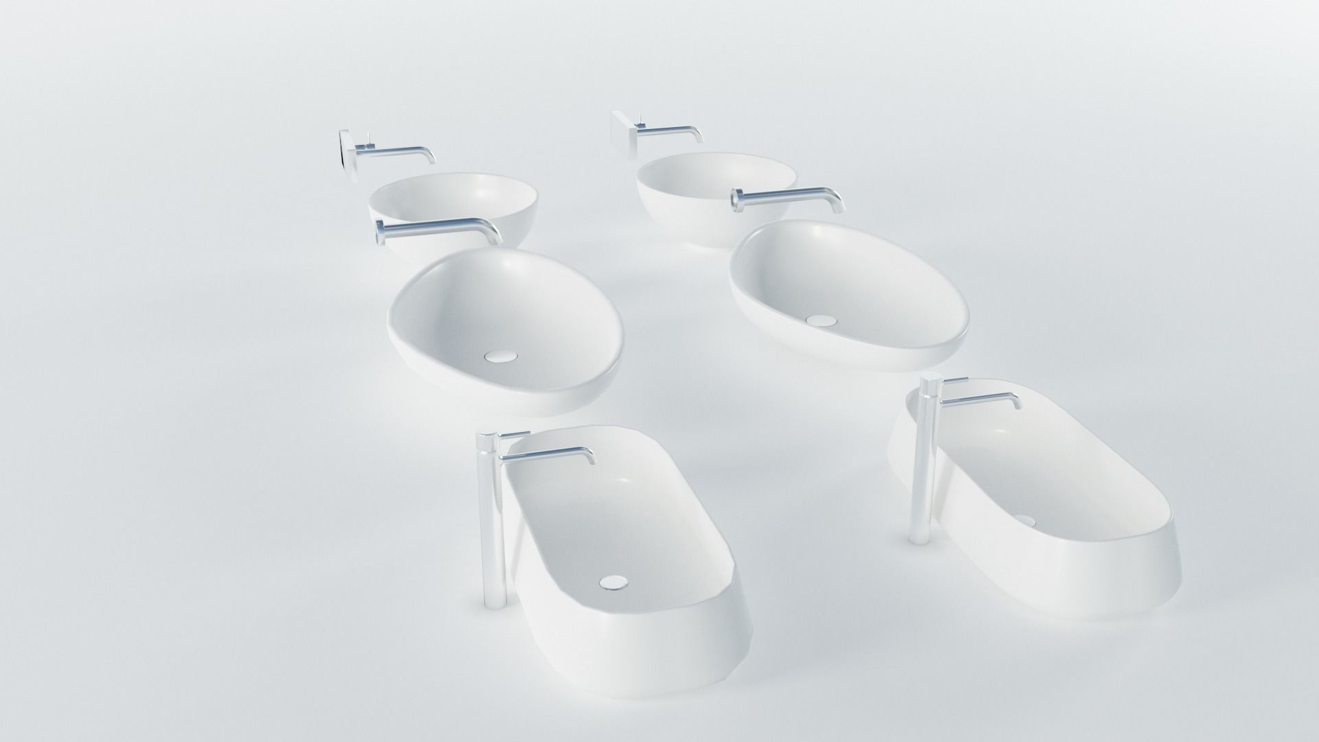 Wash Basins Low-poly 3D model_2