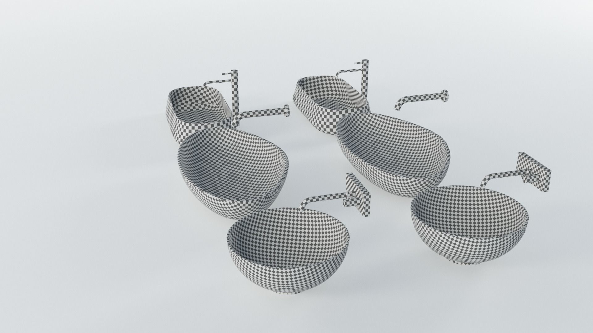 Wash Basins Low-poly 3D model_17