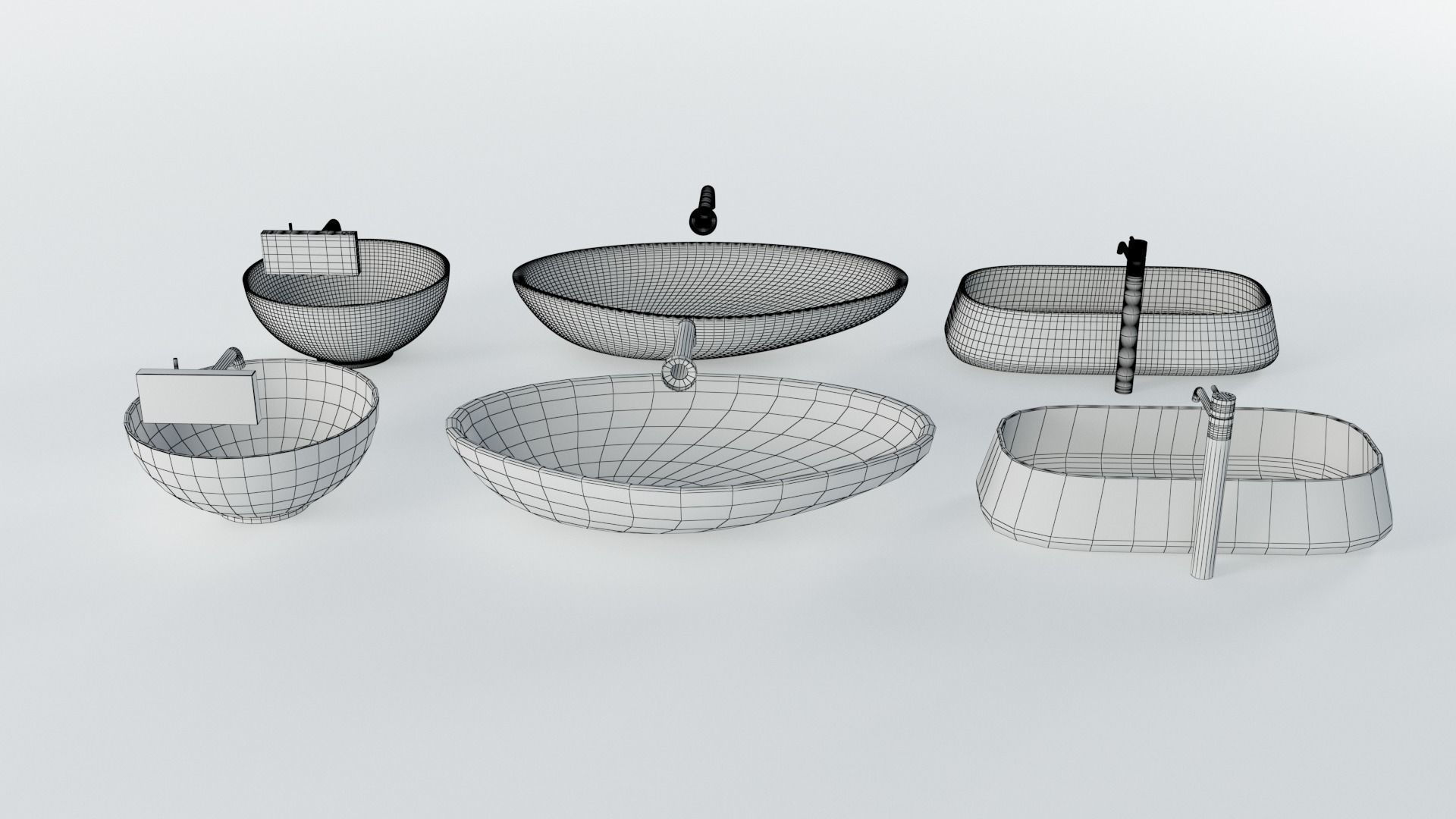 Wash Basins Low-poly 3D model_24