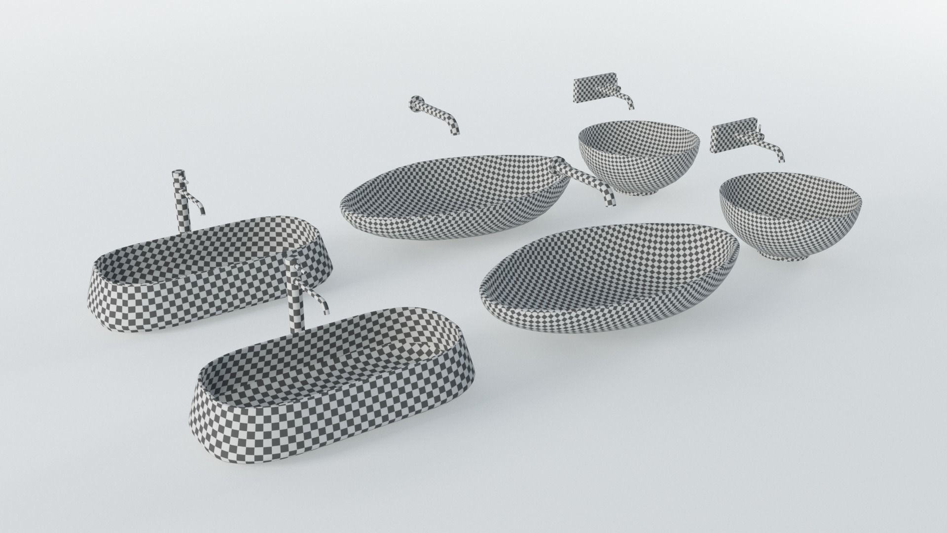 Wash Basins Low-poly 3D model_10