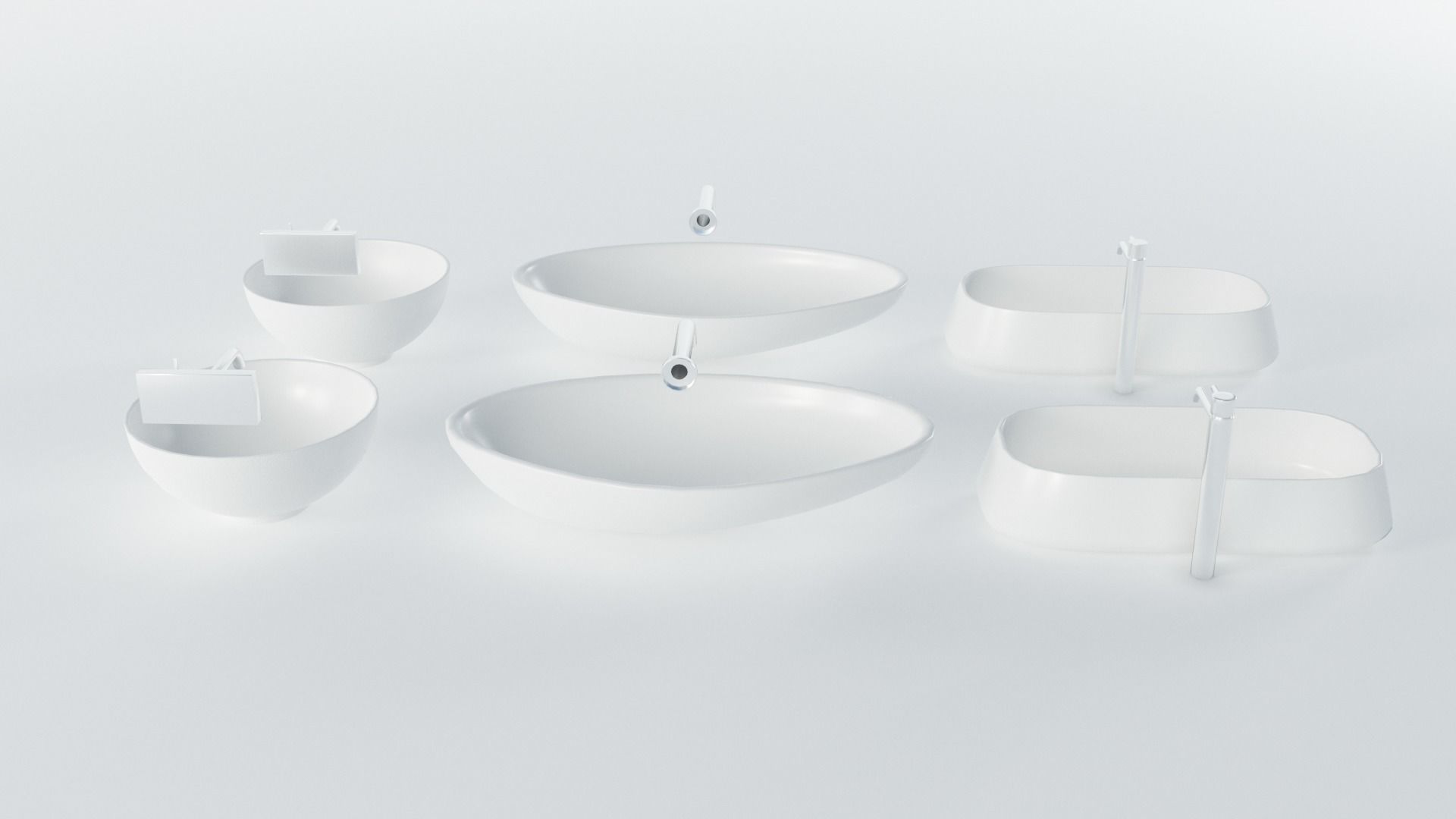 Wash Basins Low-poly 3D model_4