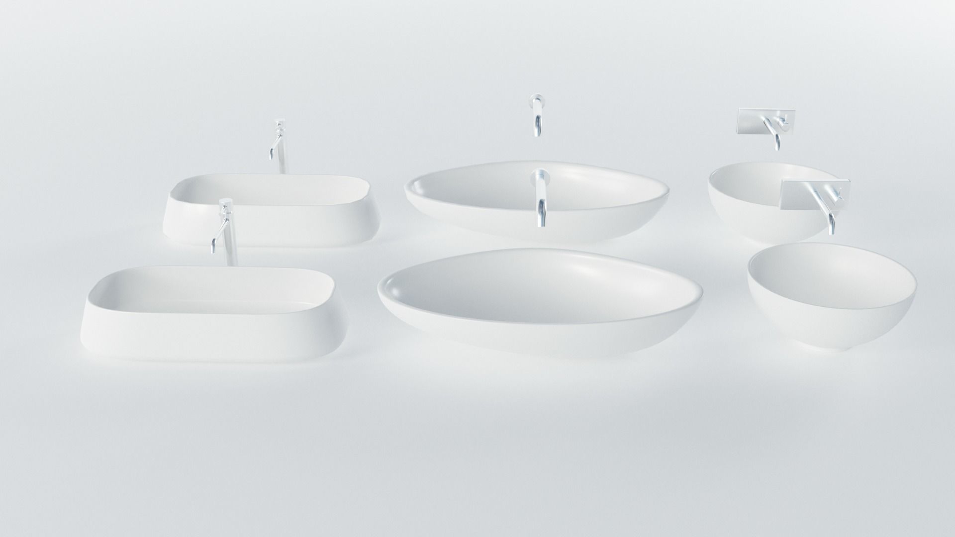 Wash Basins Low-poly 3D model_9