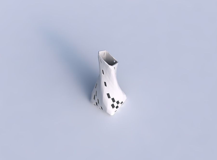 Vase twisted squeezed and bent quadratic 2 with checker grid ... 3D print model_1