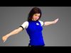 Asian Football Soccer Player Female 3D model_1