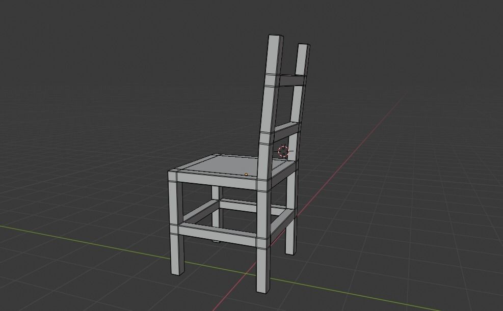 Simple Chair Low-poly 3D model_2