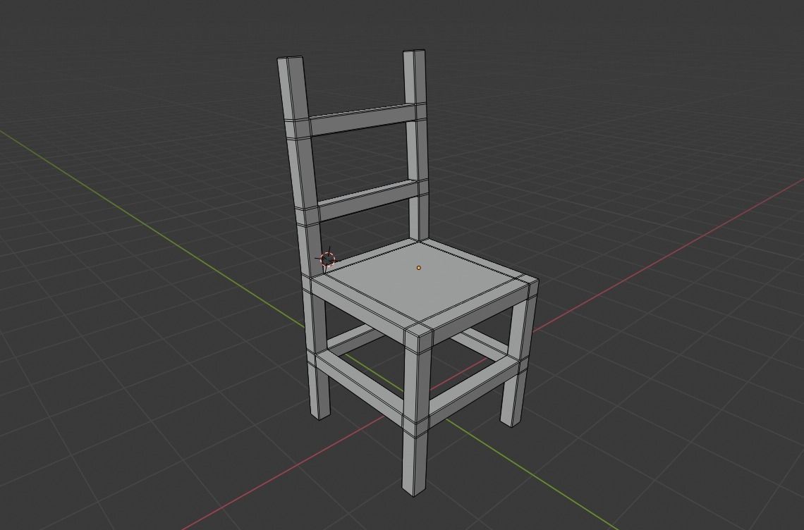 Simple Chair Low-poly 3D model_1