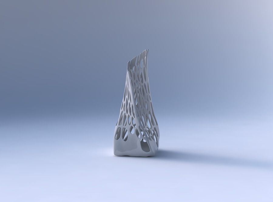 Vase twisted squeezed and bent quadratic 2 with cracked organ... 3D print model_4