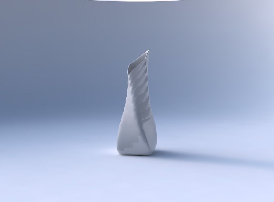 Vase twisted squeezed and bent quadratic 2 with curved horizo... 3D print model_4