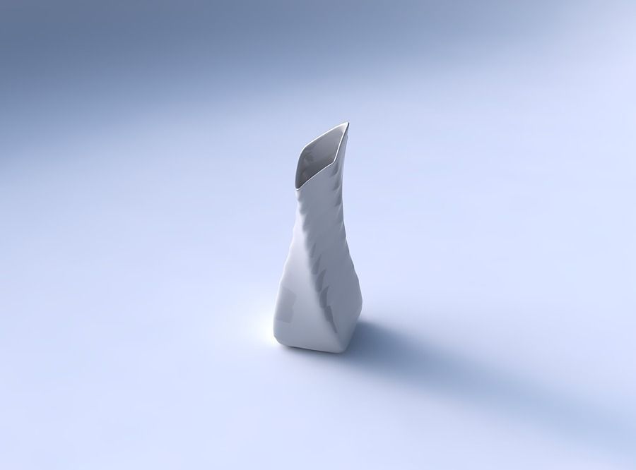 Vase twisted squeezed and bent quadratic 2 with curved horizo... 3D print model_3