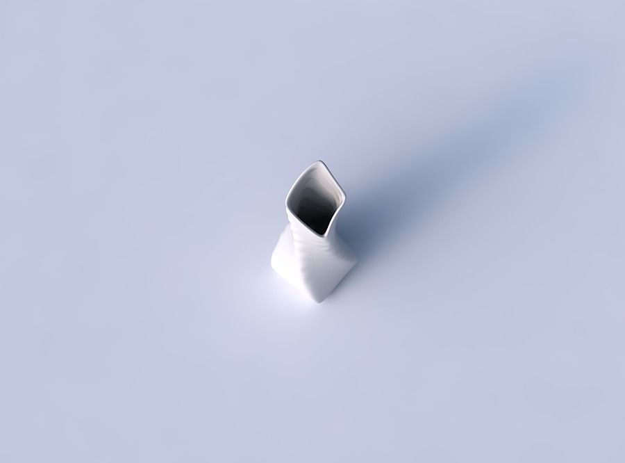 Vase twisted squeezed and bent quadratic 2 with curved horizo... 3D print model_2