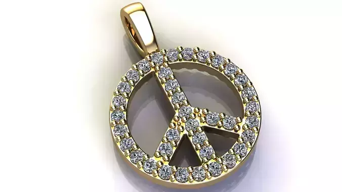 Peace Sign Pendant with Diamonds