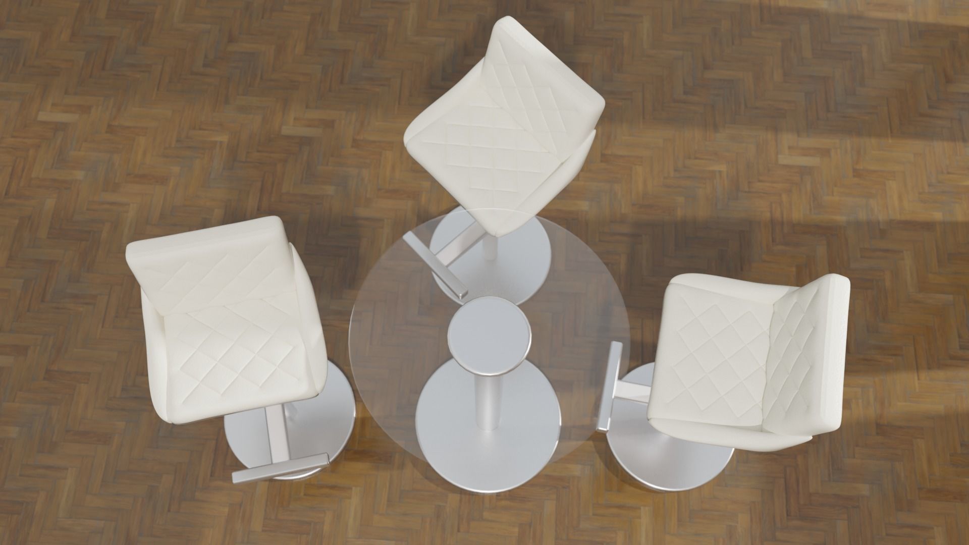 Bar Table Chairs Stools Barstool Game Ready 3D model_9