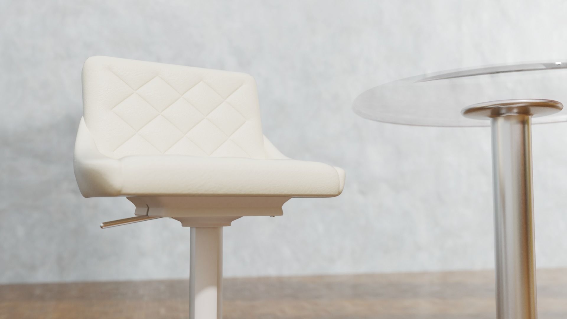 Bar Table Chairs Stools Barstool Game Ready 3D model_3