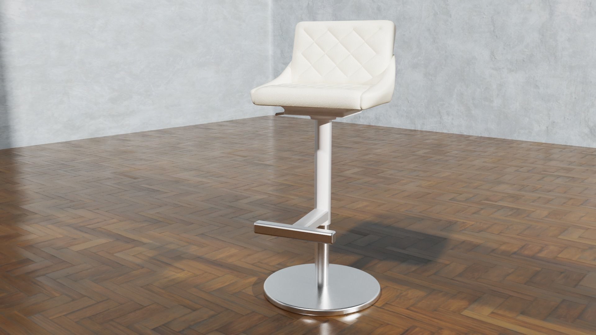 Bar Table Chairs Stools Barstool Game Ready 3D model_1