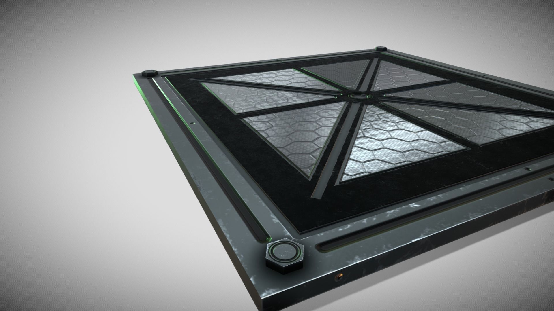 Sci-fi Floor Plating Low-poly 3D model_4