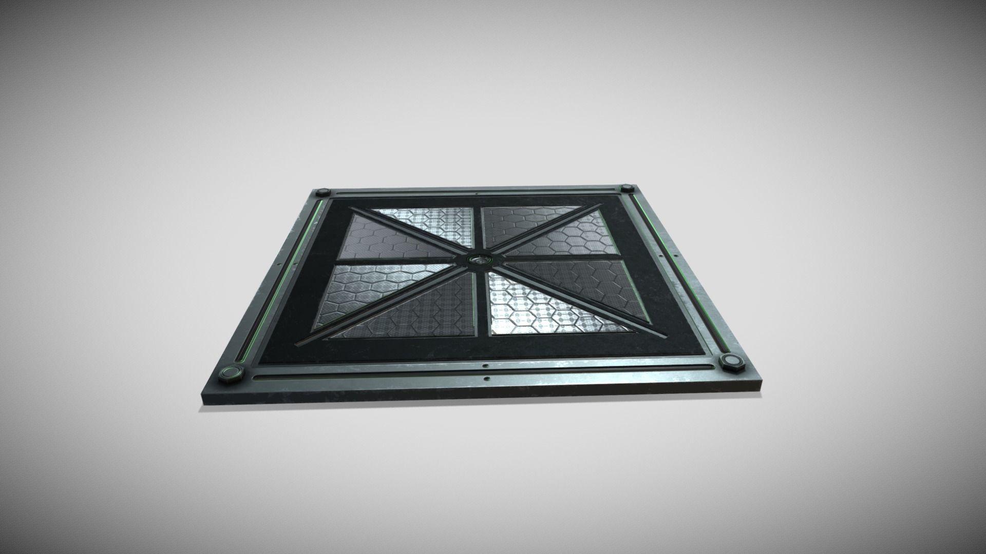Sci-fi Floor Plating Low-poly 3D model_7